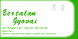 bertalan gyovai business card